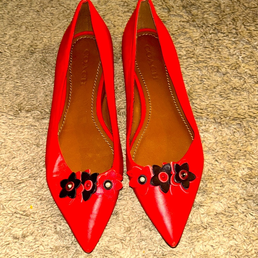 Coach Tea Rose Flats size 10